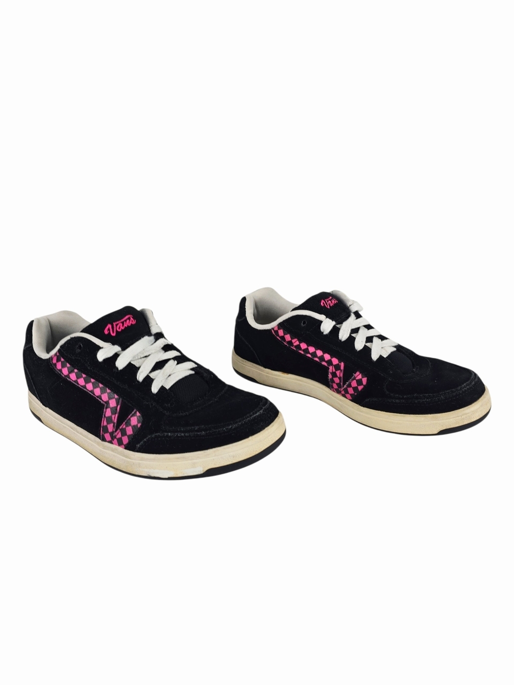 Vans Women's Black & Pink Checkerboard Low-Top Sneakers